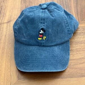 Authentic Disney Blue Denim Cap with Mickey Mouse Embroidery